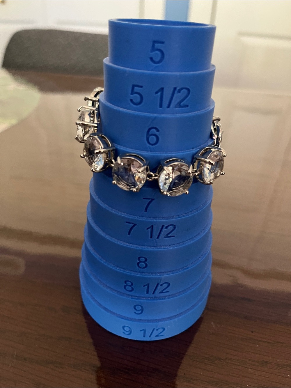 Silver Crystal Link Bracelet - Clear Stones